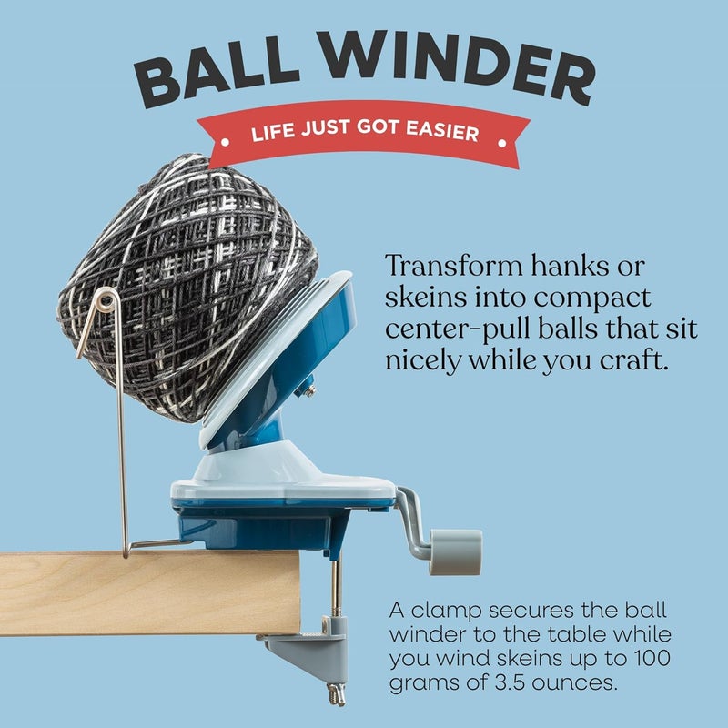 KnitPicks Yarn Ball Winder for Knitting and Crocheting (Blue) - Image 2